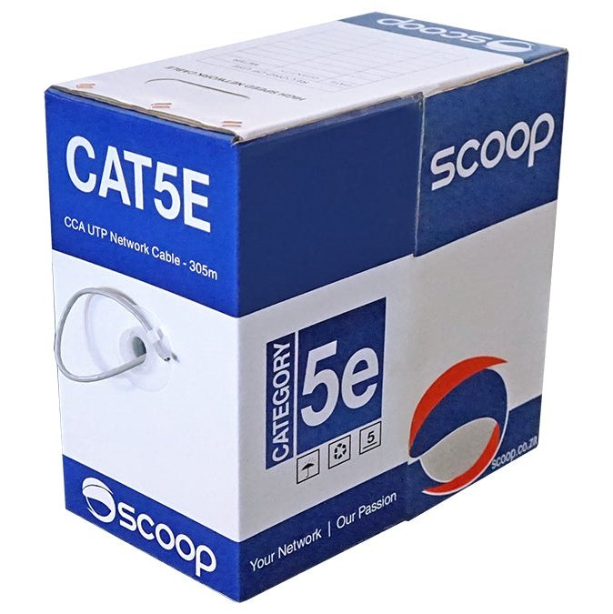 Scoop 305M Box Cat5E Cca Utp Cable