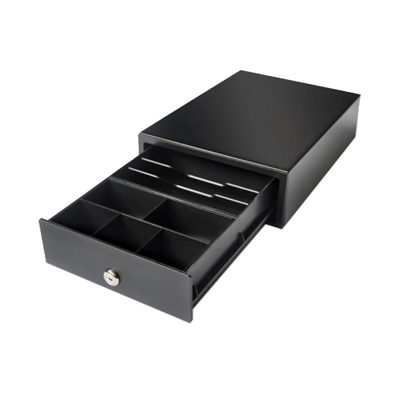 Maken Mini Cash Drawer; Black; Epson Rj11 Printer Kick; 3 Bill 5 Coin;1 Meter Cable; 2-Position Lock; 240(W)X280(D)X85(H)