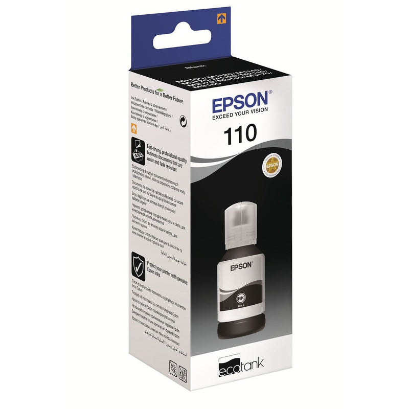 Epson 110 EcoTank XL Pigment black ink bottle - 6000 pages yield