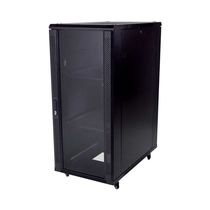 Linkqnet 27U Floor Standing Cabinet With Glass Door - 1M Deep