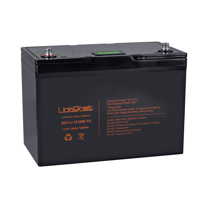 Linkqnet Lifepo4 12V 100Ah Battery With Lcd Bms