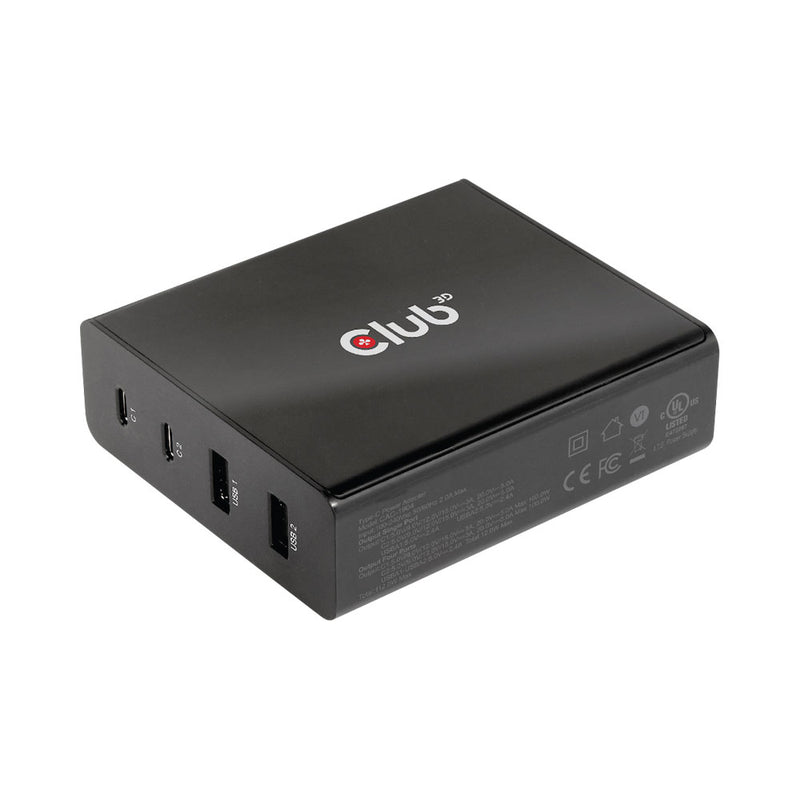 Club3D 112W 4-Port Usb Charger With Power Delivery (Pd) - 2X Type-C, 2X Type-A (Cac-1904)