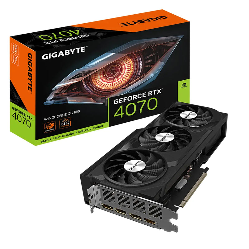 Gigabyte Nvidia Rtx4070 Windforce Oc 12Gb Gddr6 Dp X3 Hdmi X1 Support 8K.