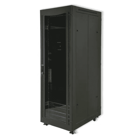 RCT 25U Server Cabinet 600x600 with Glands, Screws, and Glass Door (Model: AP6625.GLA.B)