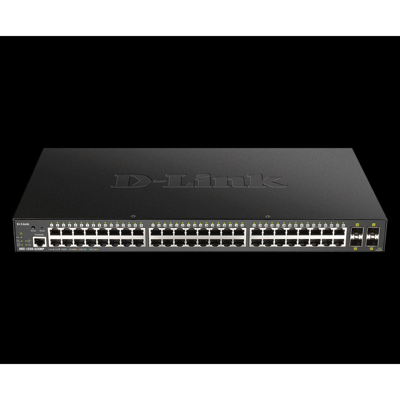 D-Link 52 Port Smart Managed Poe Switch - 48X 1Gbe Ports 4X 10Gbps Sfp+ Ports 370W Poe Budget Rackmount Form Factor