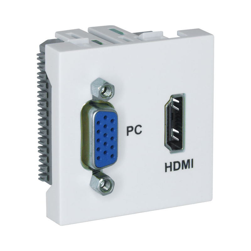 Vga And Hdmi Module - Full Height 45 X 45Mm Module For Face Mount Boxes