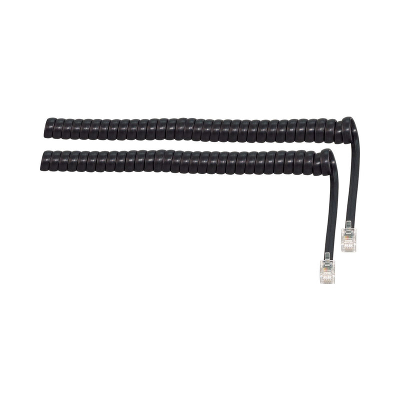 Rj9 Curly Telephone Cord Cable - Black