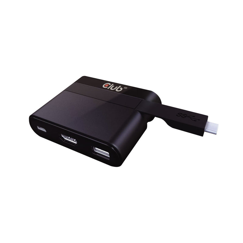 Club3D Usb 3.1 Type-C To Hdmi 2.0 4K Adapter With Usb 2.0 + Usb Type-C Pd 60W Charging Mini Dock (Csv-1534)