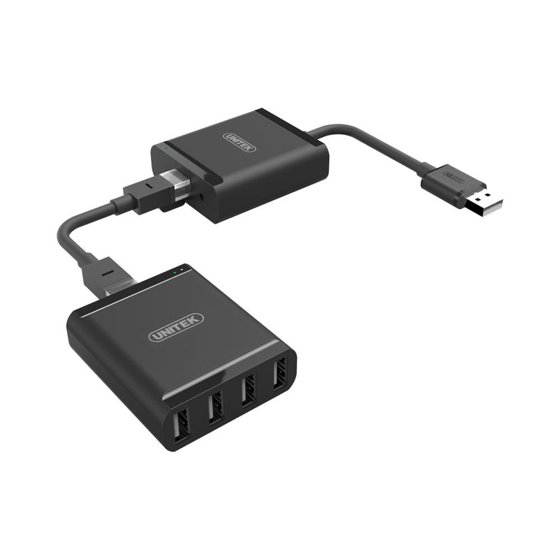 Unitek Usb2.0 Extender Over Rj45 + 4-Port Hub (Up To 60M)