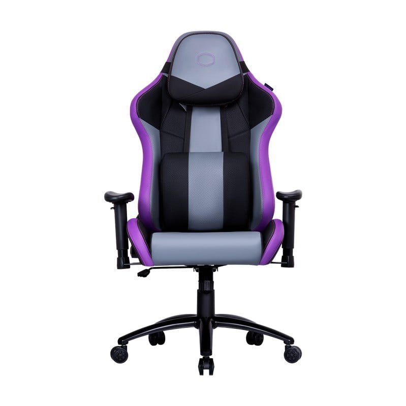 Cooler Master Gaming Chair R3; Black; Grey; Purple. Ergoo Chair; Lumbar And Neckrest Support. Adjustable; Memory Foam