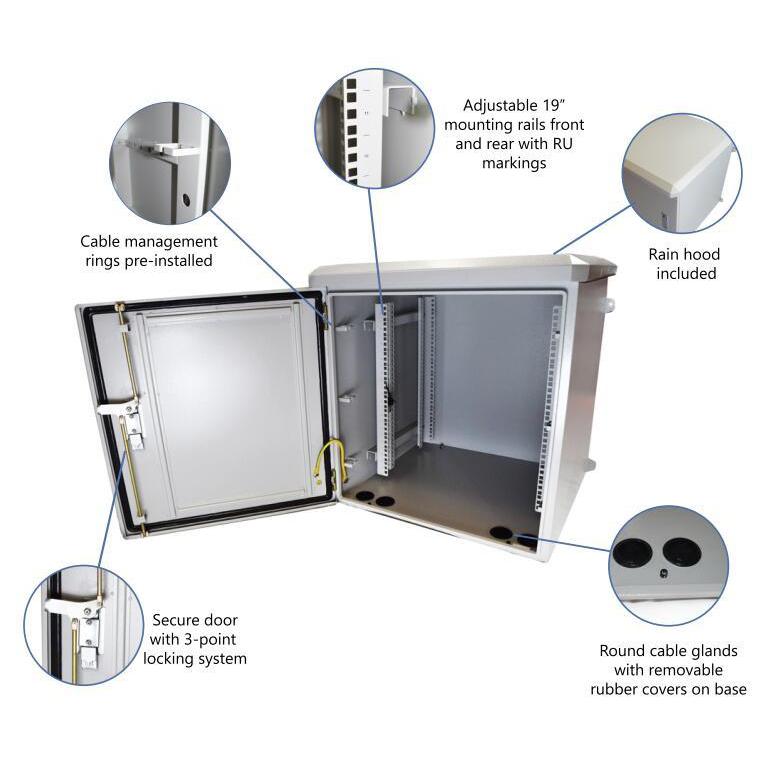 Zone Enclosures 15U IP65 600 Deep Steel Front Door - Weatherproof Protection for Your Equipment