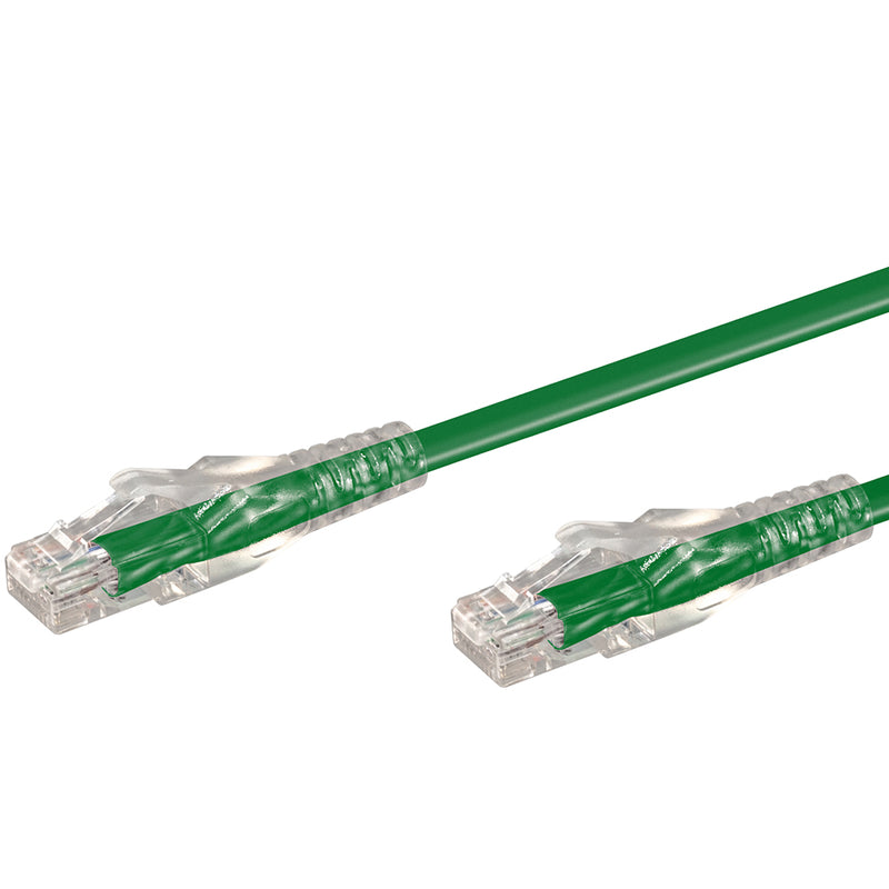 Linkqnet Rj45 Cat6 Anti-Snag Moulded Pvc Network Flylead - Green - 15M