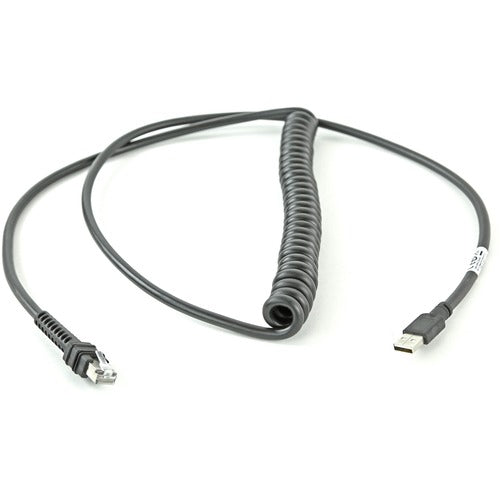 Zebra Cable - Shielded Usb: Series A; 9'; Coiled; Bc1.2 (High Current); -30C