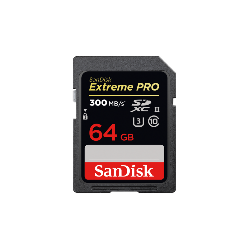 Sandisk Extreme Pro 64gb Sdxc Memory Card Up To 300mbs. Uhs Ii. Class 10. U3