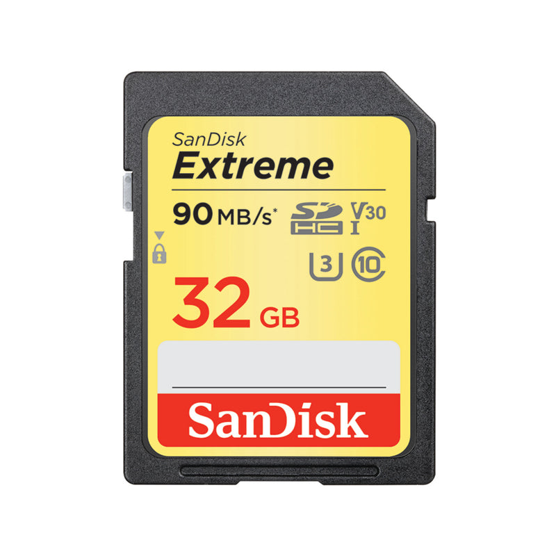 Sandisk Extreme 32gb Sdhc Memory Card Up To 90mbs. Uhs I. Class 10. U3. V30