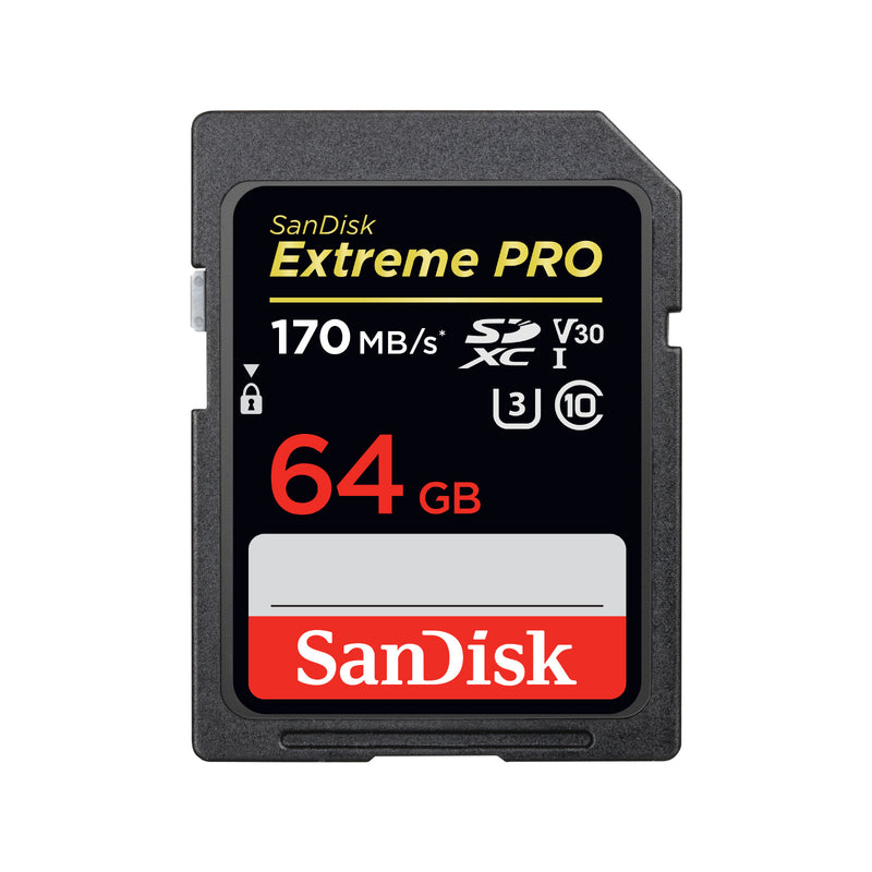 Sandisk Extreme Pro 64gb Sdxc Memory Card Up To 170mbs. Uhs I. Class 10. U3. V30