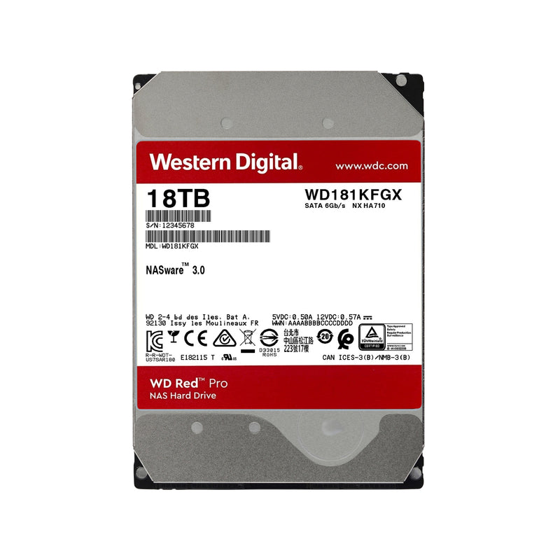 Western Digital Red Pro 18Tb 7200Rpm Sata 6Gbs 265Mb Cache 3.5 Inch Internal Hard Drive